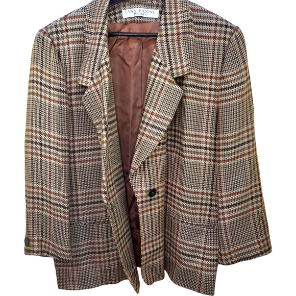 Vintage Evan-Picone| Brown Boxy Womens Blazer Size 18W - Picture 2 of 8